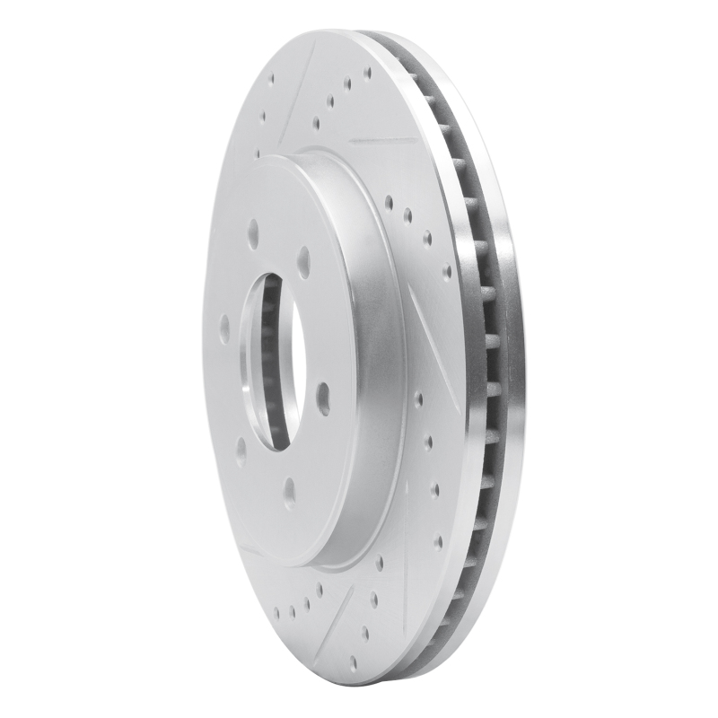 Ford F-150 Brake Rotor (1) - Front Left - R1 Concepts - Drilled & Slotted - Silver - `04-`08